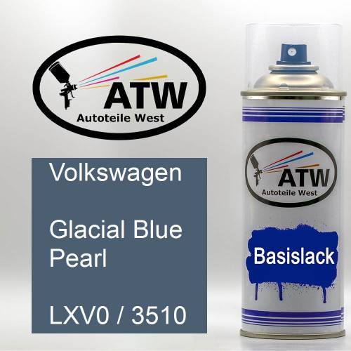 Volkswagen, Glacial Blue Pearl, LXV0 / 3510: 400ml Sprühdose, von ATW Autoteile West.